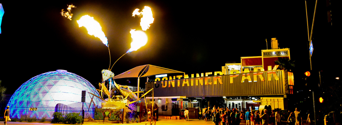 Burning Man Mantis Scupture in Downtown Las Vegas